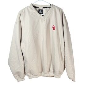 Oklahoma Sooners OU Ahead Authentics Pullover Windbreaker Beige tan Med stadium